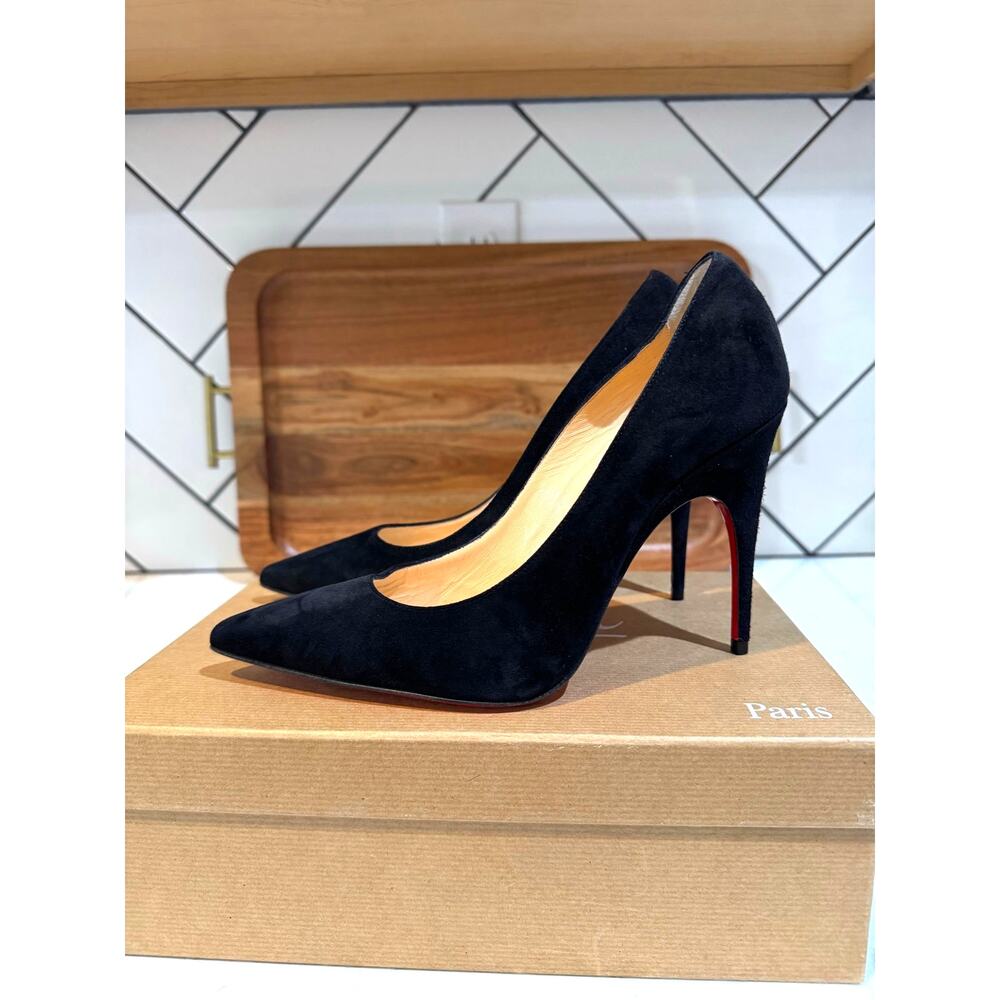 Christian Louboutin Alminette black suede 100MM pointed-toe pump size 38W2 - Picture 4 of 15